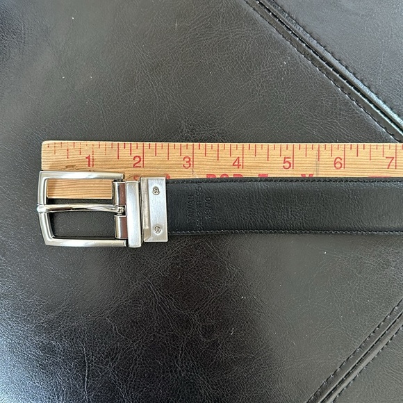 Reversible black/brown metal buckle belt - Picture 3 of 12